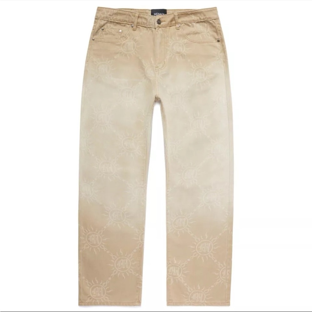 Menace Los Angeles Loose Fit Straight Jeans Mens Size 28x32 Brown Gradient Wash